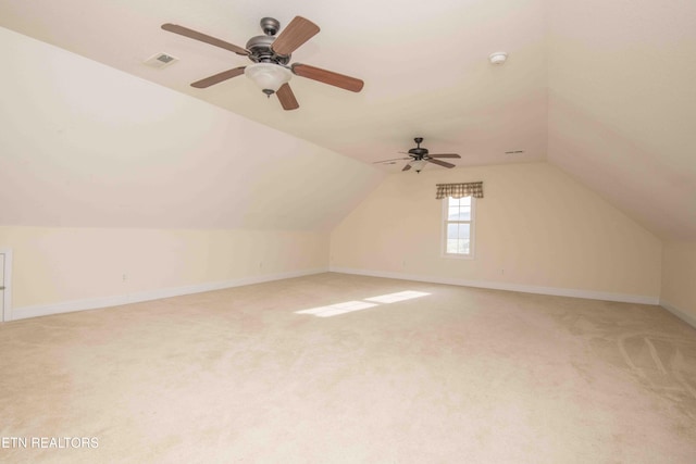 107 Sunny St, Sharps Chapel, TN 37866 - bonus room featuring light colored carpet, a ceiling fan, vaulted ceiling, and baseboards