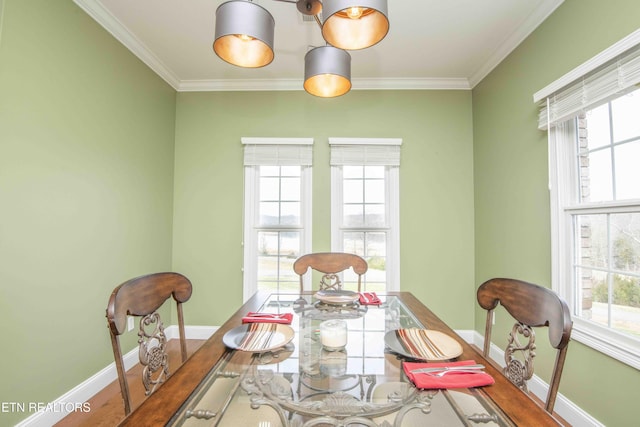 107 Sunny St, Sharps Chapel, TN 37866 - dining area with ornamental molding, baseboards, and wood finished floors