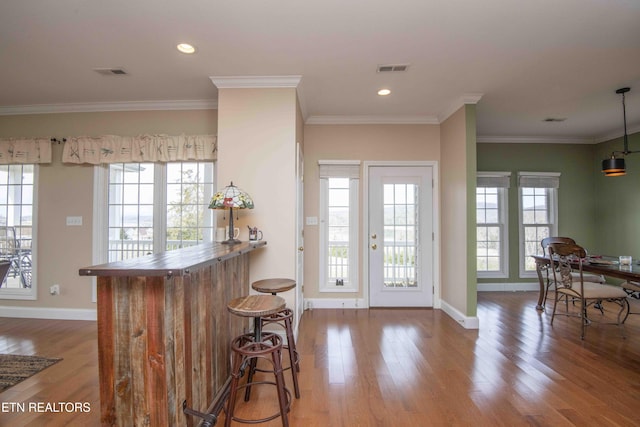 107 Sunny St, Sharps Chapel, TN 37866 - entryway featuring baseboards, wood finished floors, recessed lighting, and ornamental molding