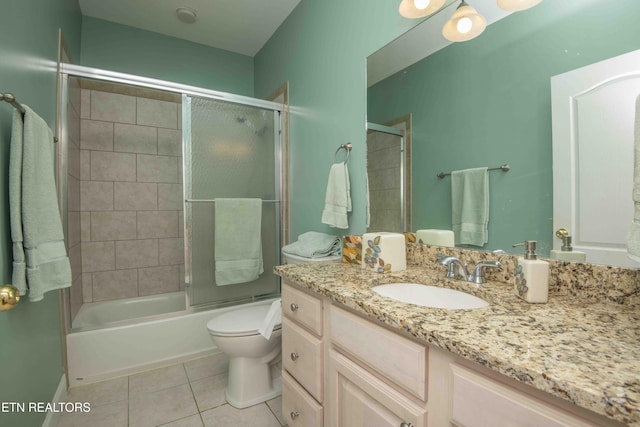 107 Sunny St, Sharps Chapel, TN 37866 - bathroom with tile patterned flooring, toilet, vanity, and combined bath / shower with glass door