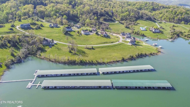 107 Sunny St, Sharps Chapel, TN 37866 - aerial view of property's location featuring a nearby body of water and a forest