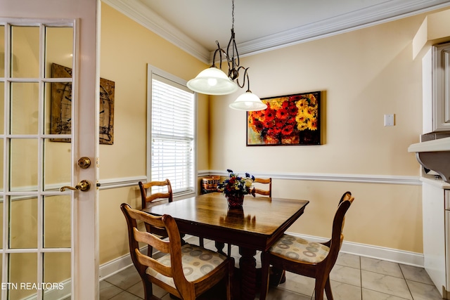1120 Treymour Way, Knoxville, TN 37922 - dining area featuring light tile patterned flooring, crown molding, and baseboards