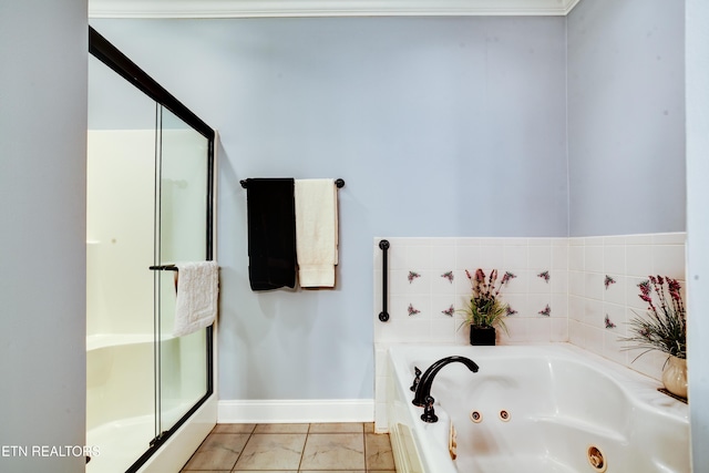 1120 Treymour Way, Knoxville, TN 37922 - full bathroom with baseboards, a tub with jets, and a shower stall