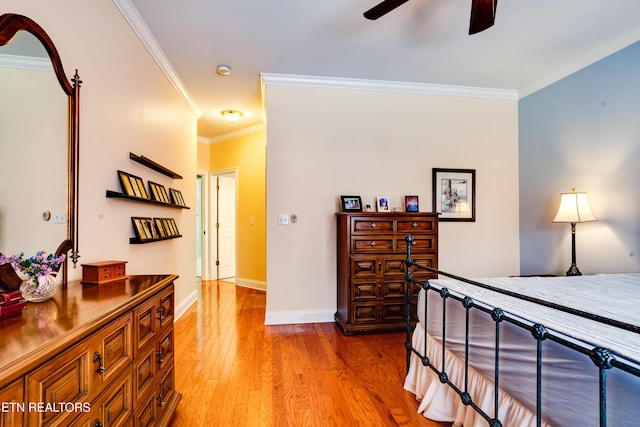 1120 Treymour Way, Knoxville, TN 37922 - bedroom featuring crown molding, wood finished floors, baseboards, and ceiling fan
