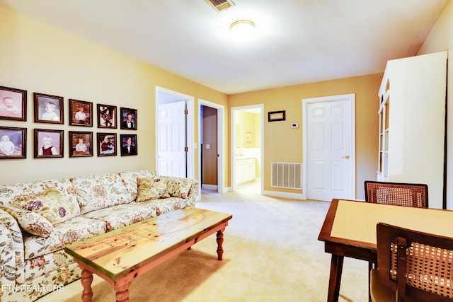 1120 Treymour Way, Knoxville, TN 37922 - living room with light carpet, visible vents, and baseboards