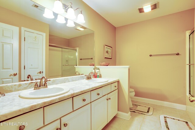 1120 Treymour Way, Knoxville, TN 37922 - full bathroom with a sink, visible vents, a shower stall, and tile patterned floors