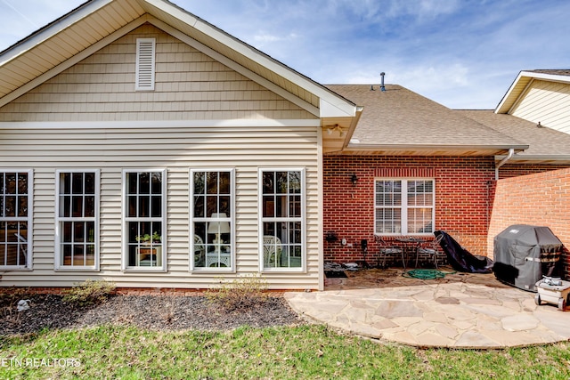 1120 Treymour Way, Knoxville, TN 37922 - back of house with a patio, brick siding, and a shingled roof
