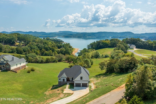 736 Cow Poke Ln, Rutledge, TN 37861 - birds eye view of property with a water and mountain view