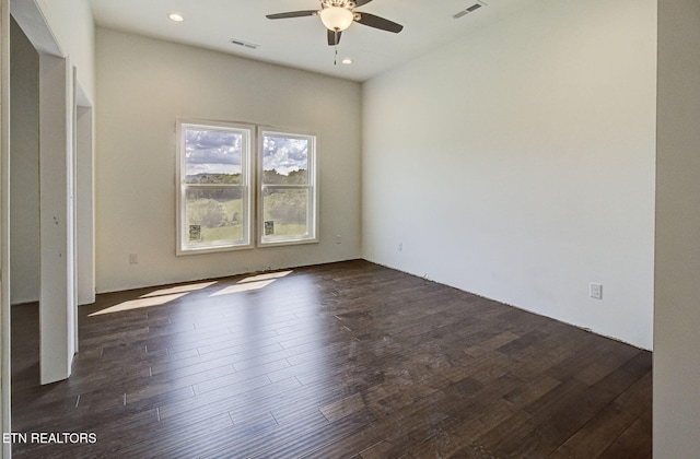 736 Cow Poke Ln, Rutledge, TN 37861 - unfurnished bedroom with recessed lighting, visible vents, and dark wood finished floors