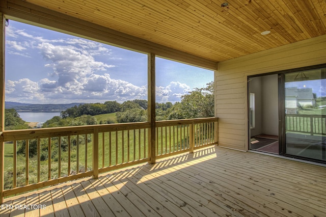 736 Cow Poke Ln, Rutledge, TN 37861 - wooden terrace with a view of trees and a water view