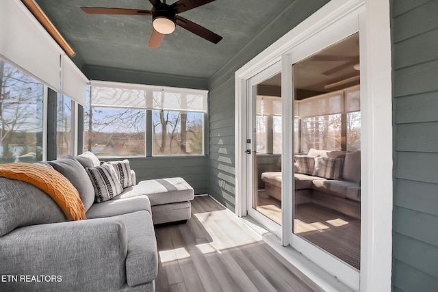 123 Lakeview Dr, Crossville, TN 38558 - sunroom with an outdoor living space and ceiling fan