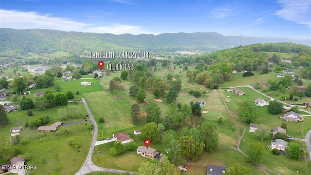 bird's eye view featuring a mountain view