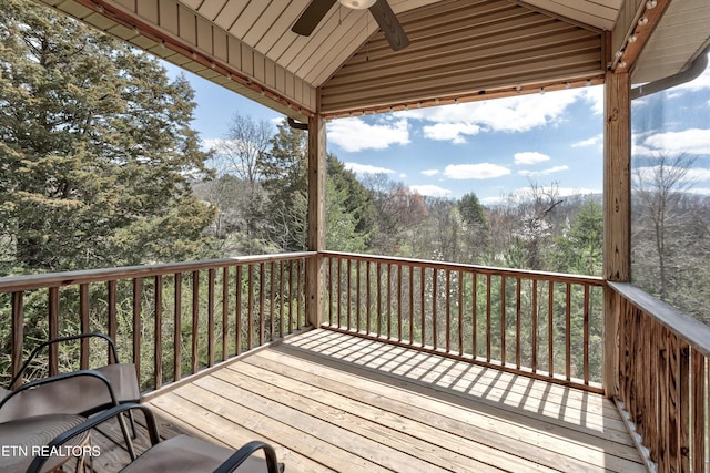 6124 Park Shadow Way, Knoxville, TN 37924 - wooden terrace featuring ceiling fan