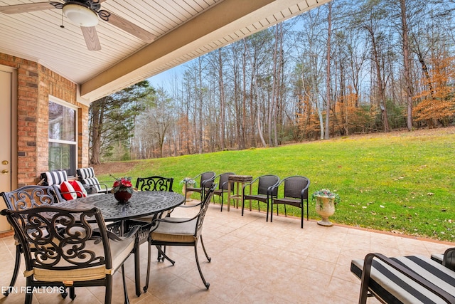 725 Wood Duck Dr, Vonore, TN 37885 - view of patio / terrace featuring a ceiling fan and outdoor dining area