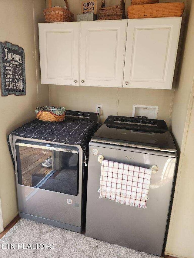 145 Liles Ln, Rocky Top, TN 37769 - laundry room featuring independent washer and dryer and cabinet space