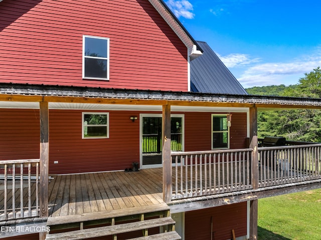 2560 Schisandra Ln Lane, Cosby, TN 37722 - rear view of house with a deck and a metal roof