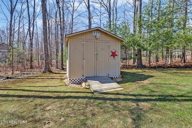 view of shed