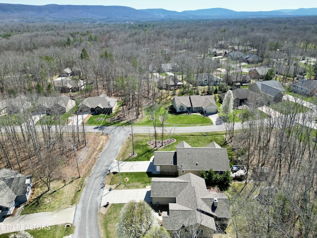 bird's eye view with a residential view and a mountain view