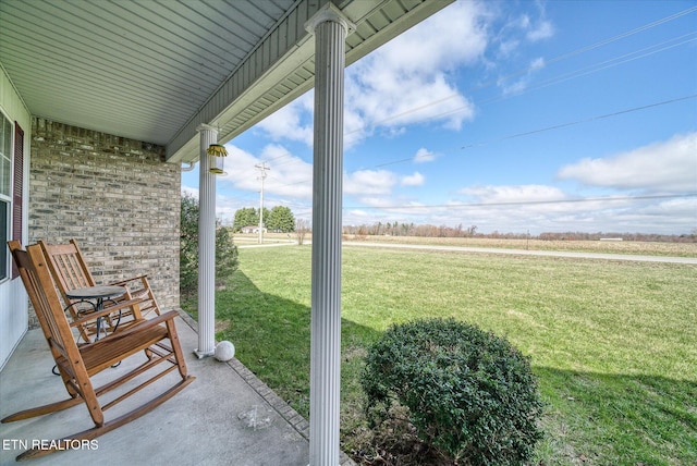 view of yard featuring a porch