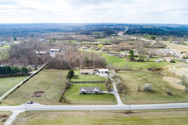 bird's eye view with a rural view
