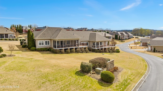 aerial view featuring a residential view