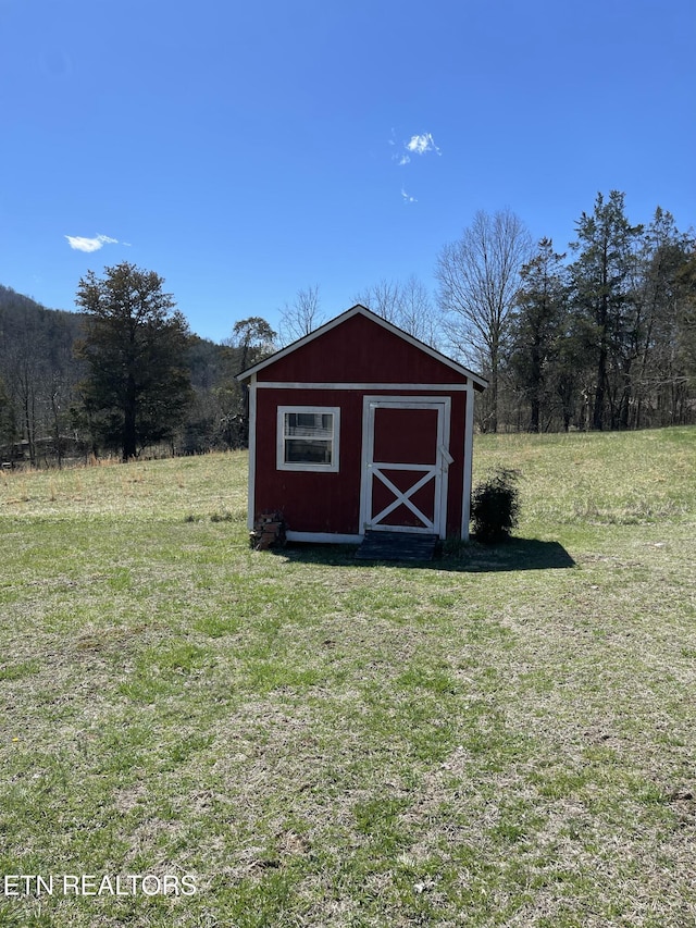 view of shed