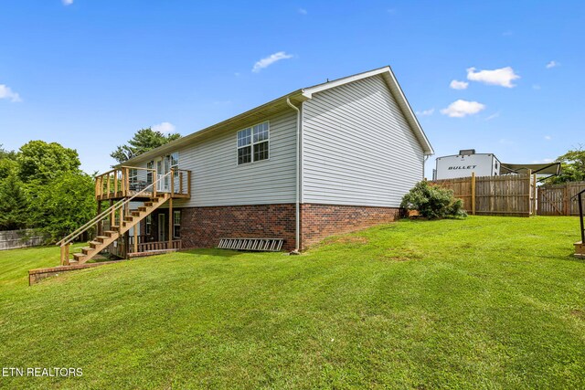 4720 Scenic Point Dr, Louisville, TN 37777 - back of house featuring stairway and a wooden deck