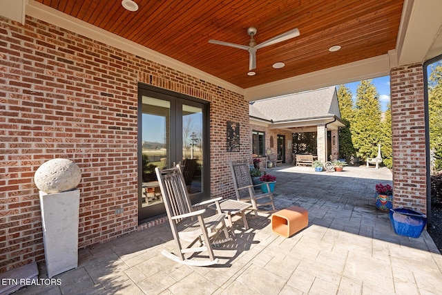 480 Indian Cave Dr, Loudon, TN 37774 - view of patio / terrace with french doors and a ceiling fan