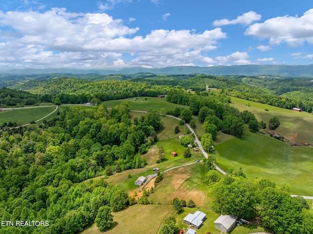 869 Poplar Grove Rd, Harrogate, TN 37752 - bird's eye view of a heavily wooded area and a mountain backdrop