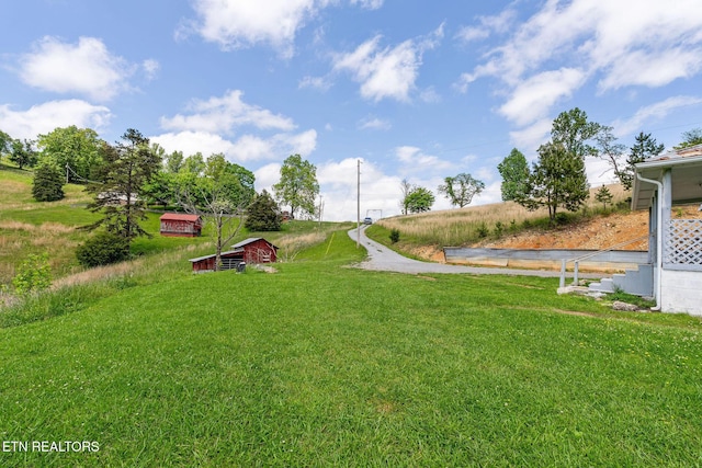 869 Poplar Grove Rd, Harrogate, TN 37752 - view of green lawn featuring an outbuilding