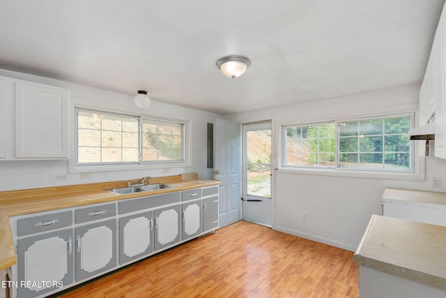 869 Poplar Grove Rd, Harrogate, TN 37752 - kitchen with a sink, light wood-style flooring, baseboards, and light countertops