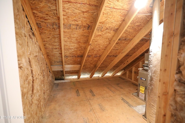 view of unfinished attic