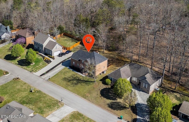 bird's eye view featuring a residential view