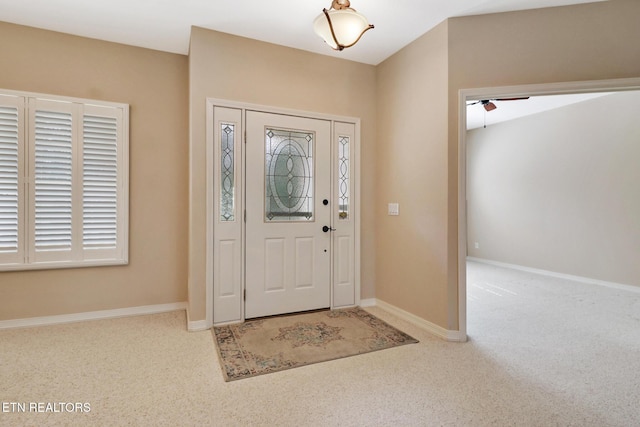 18 Inwood Dr, Fairfield Glade, TN 38558 - carpeted entryway with baseboards and ceiling fan