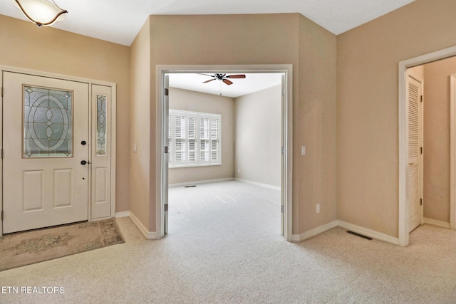 18 Inwood Dr, Fairfield Glade, TN 38558 - carpeted foyer with baseboards, visible vents, and ceiling fan