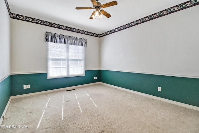 18 Inwood Dr, Fairfield Glade, TN 38558 - unfurnished room featuring baseboards, carpet flooring, visible vents, and a ceiling fan