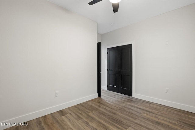 520 Ridge Rd, Caryville, TN 37714 - unfurnished room with baseboards, ceiling fan, and wood finished floors