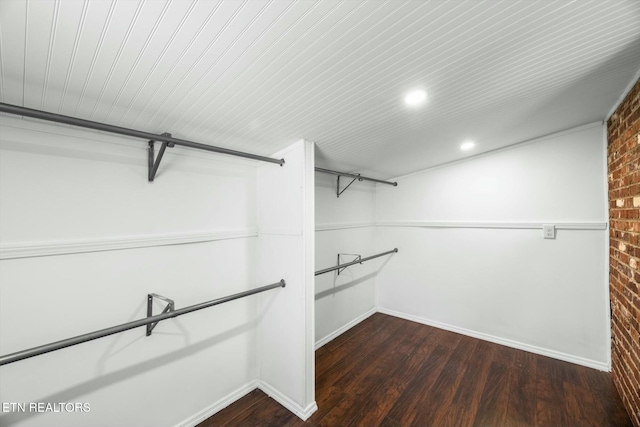 walk in closet featuring wood finished floors