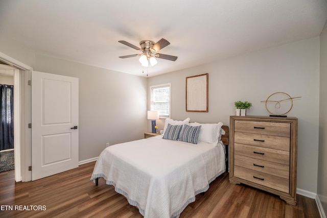 733 Waco Rd, Knoxville, TN 37919 - bedroom featuring a ceiling fan, baseboards, and wood finished floors