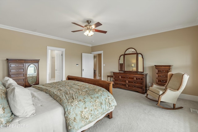 134 At Crumley Rd, Rockford, TN 37853 - bedroom featuring ceiling fan, ornamental molding, and carpet