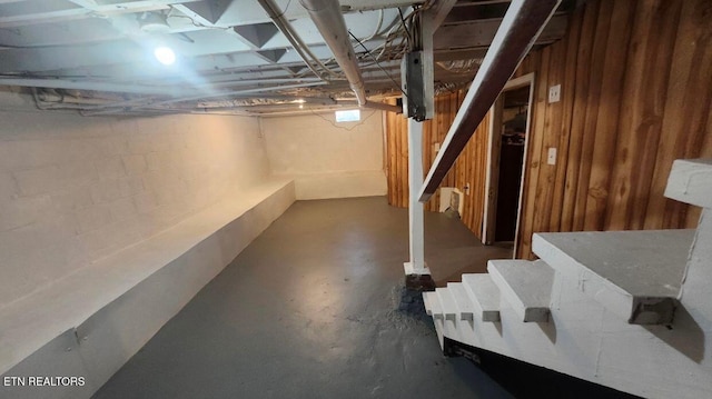 view of unfinished below grade area