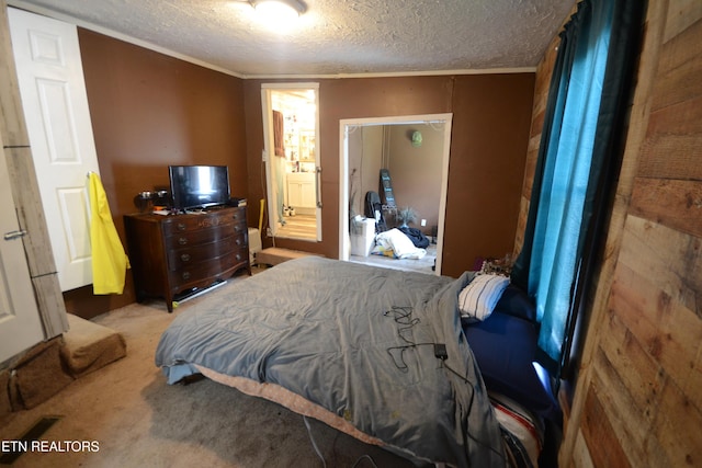 519 Temple Rd, Seymour, TN 37865 - bedroom with carpet floors, a textured ceiling, and ornamental molding