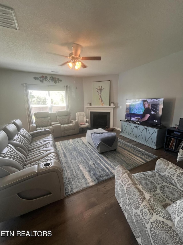 8071 Dennis Fox Ln, Knoxville, TN 37938 - living room with visible vents, ceiling fan, and wood finished floors