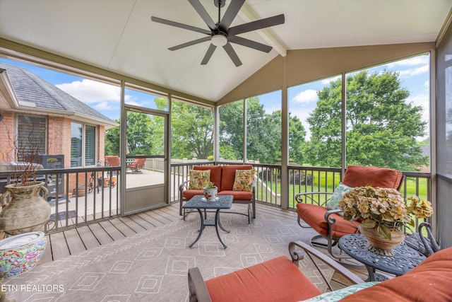 1647 Banebury Ln, Alcoa, TN 37701 - sunroom / solarium with a ceiling fan, healthy amount of natural light, and an outdoor hangout area