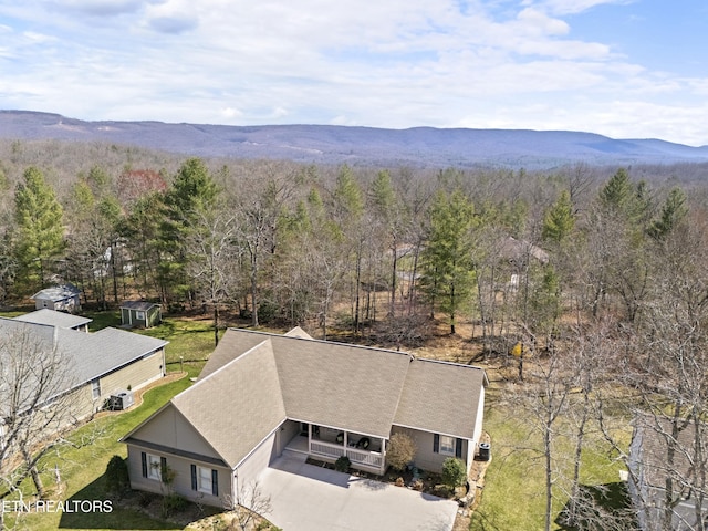 118 Windsor Rd, Crossville, TN 38558 - drone / aerial view featuring a mountain view and a forest view