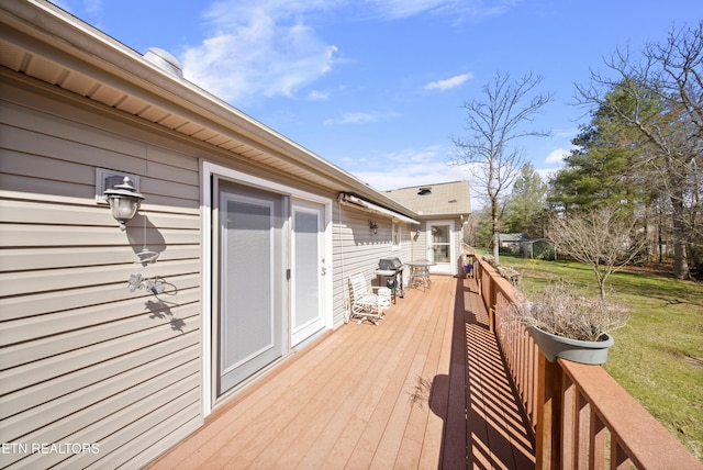 118 Windsor Rd, Crossville, TN 38558 - wooden deck featuring grilling area and a lawn