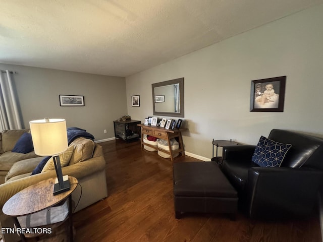 1347 Leffle Webb Rd, Crossville, TN 38572 - living room featuring baseboards, wood finished floors, and a textured ceiling
