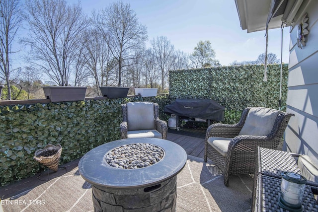 view of patio / terrace featuring a grill