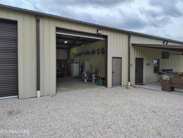 view of garage