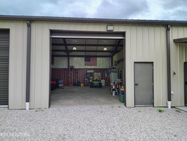 view of garage